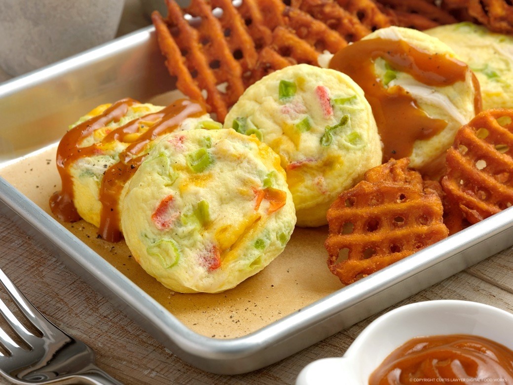 roast chicken egg bites with bbq drizzle featuring hellmann's products