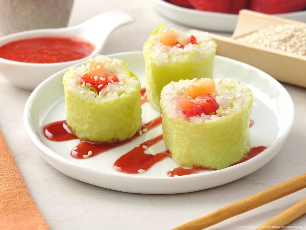 cantaloupe and strawberry frushi a new summertime brunch classic featuring monin® products